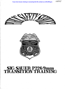 SIGSAUER P226/9Mm ~ TRANSITION TRAINING
