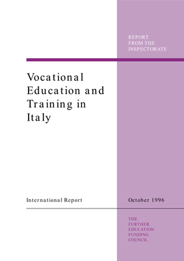 Vocational Education and Training in Italy