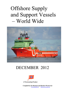 Offshore Supply and Support Vessels – World Wide