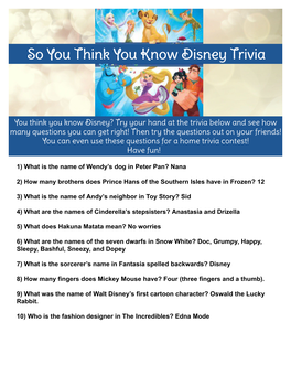 Disney Trivia