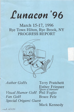 Jtunacon 96 March 15-17, 1996 Rye Town Hilton, Rye Brook, NY PROGRESS REPORT
