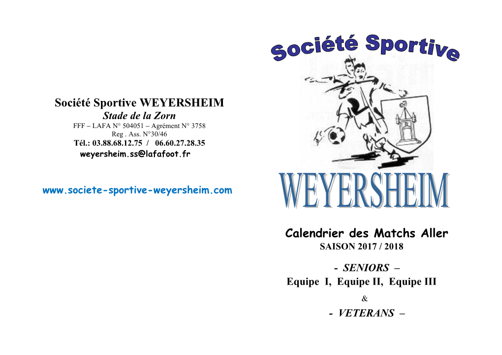 SENIORS & VETERANS Société Sportive De