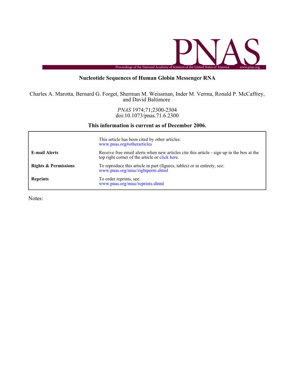 Nucleotide Sequences of Human Globin Messenger RNA and David