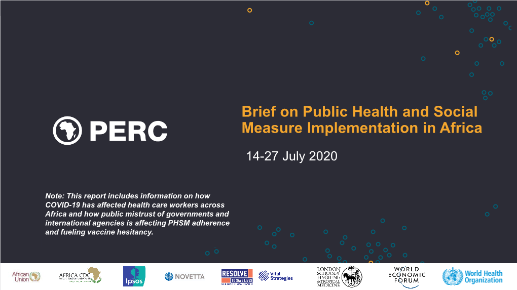 Brief on Public Health and Social Measure Implementation in Africa