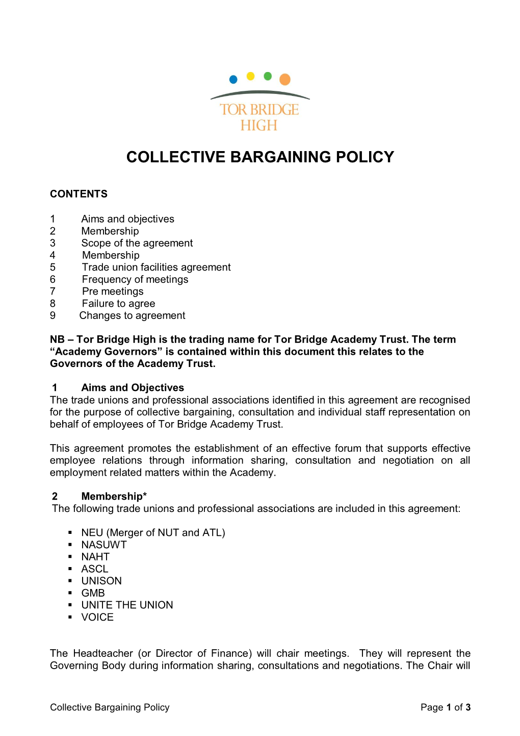 Collective Bargaining Policy