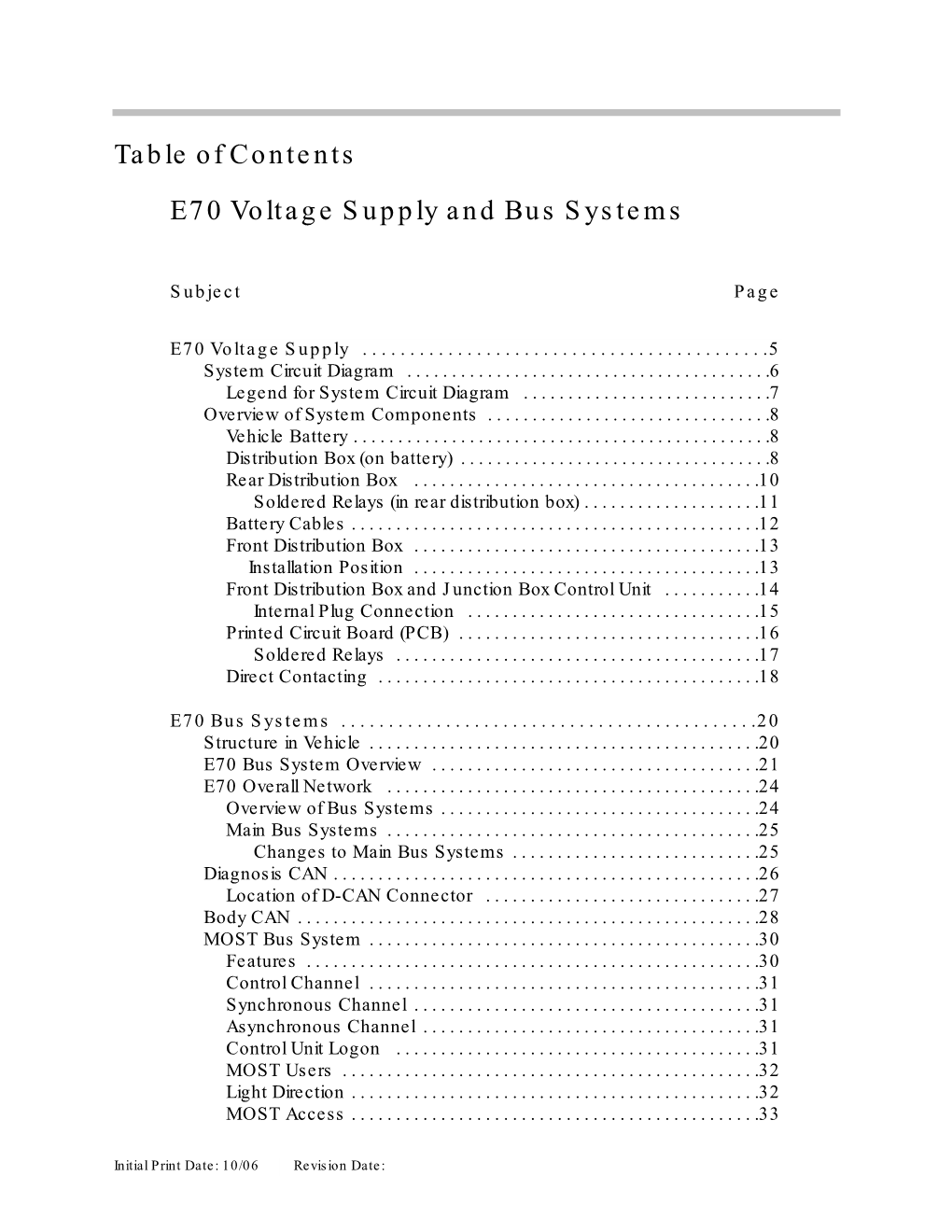 E70 Voltage Supply and Bus Systems