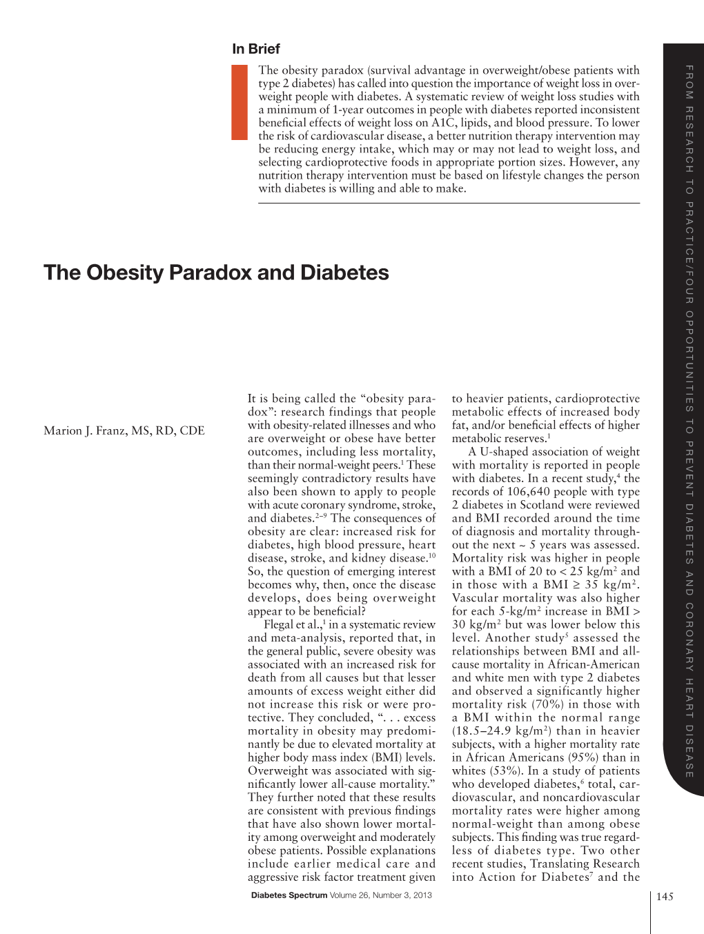 The Obesity Paradox and Diabetes