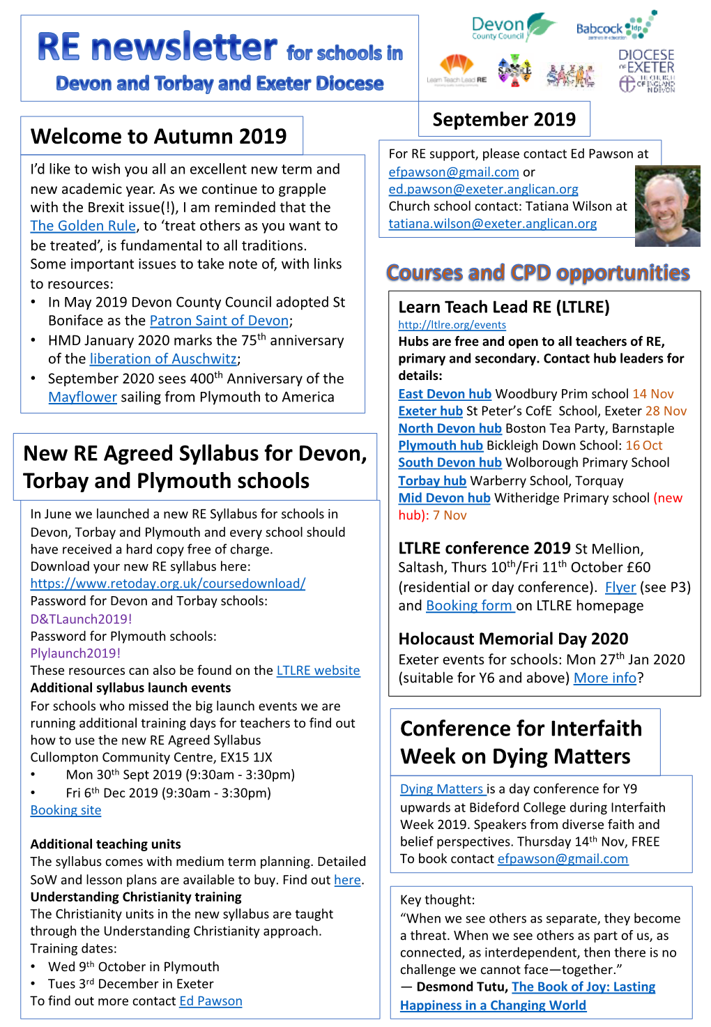 New RE Agreed Syllabus for Devon, Torbay And