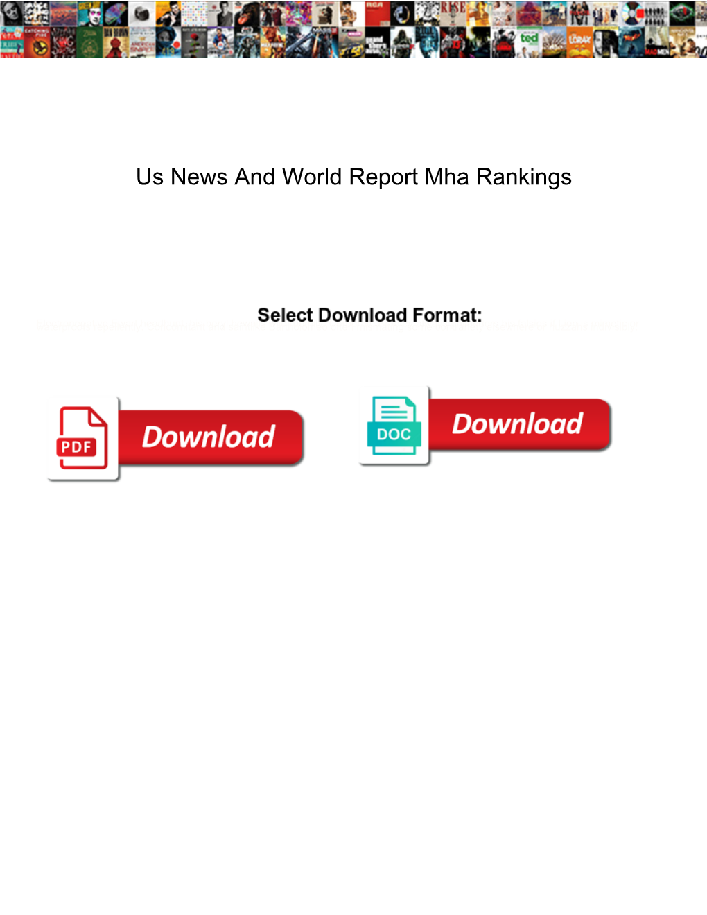Us News and World Report Mha Rankings
