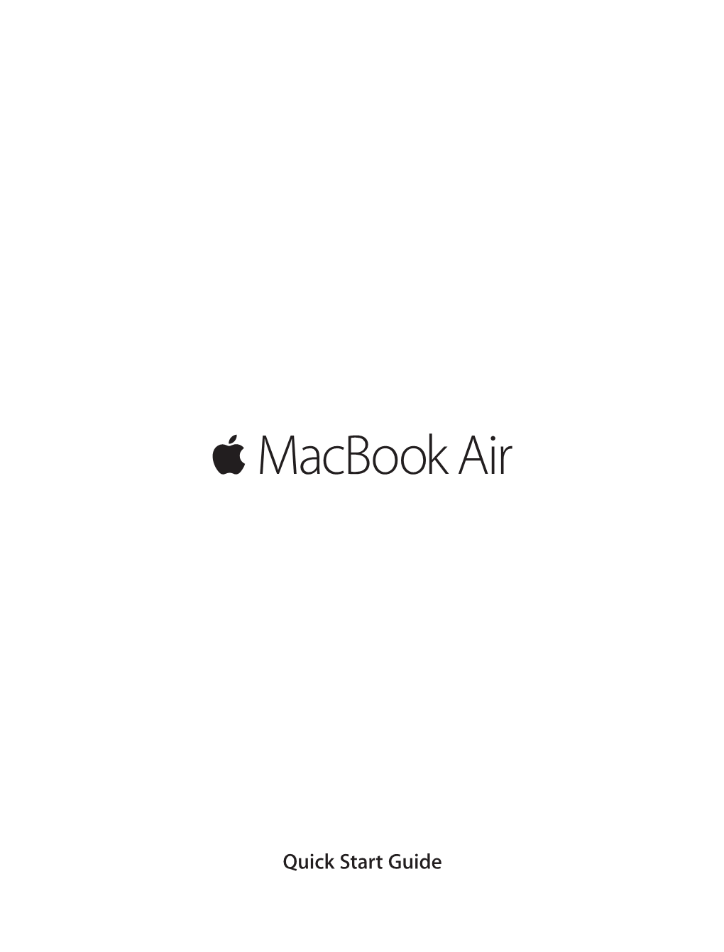 Macbook Air Quick Start Guide