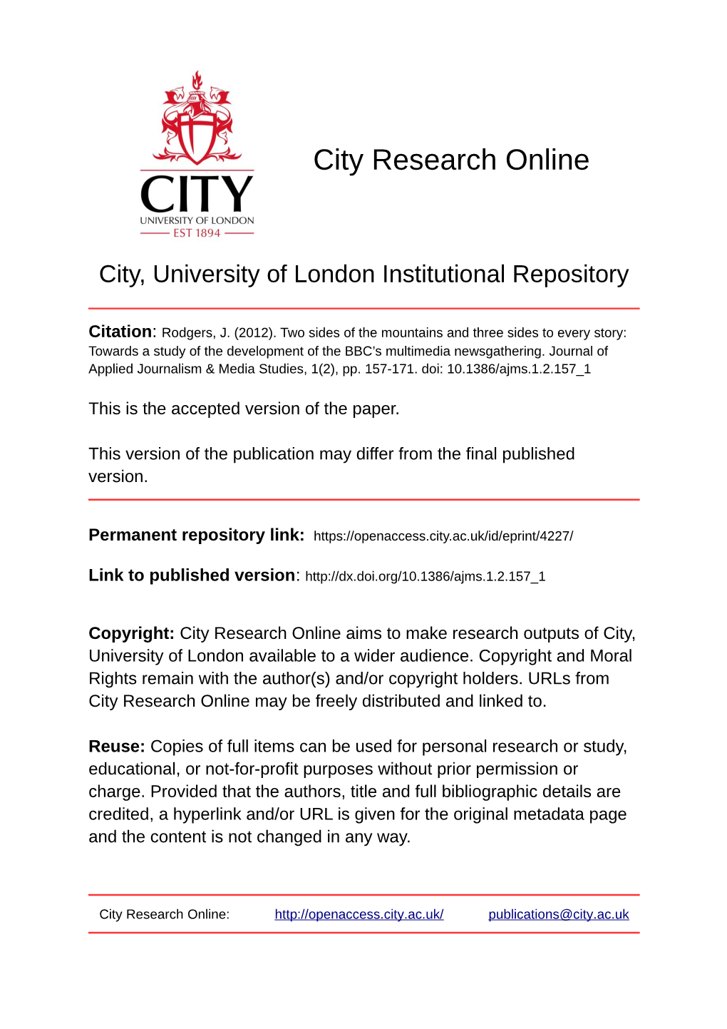 City Research Online