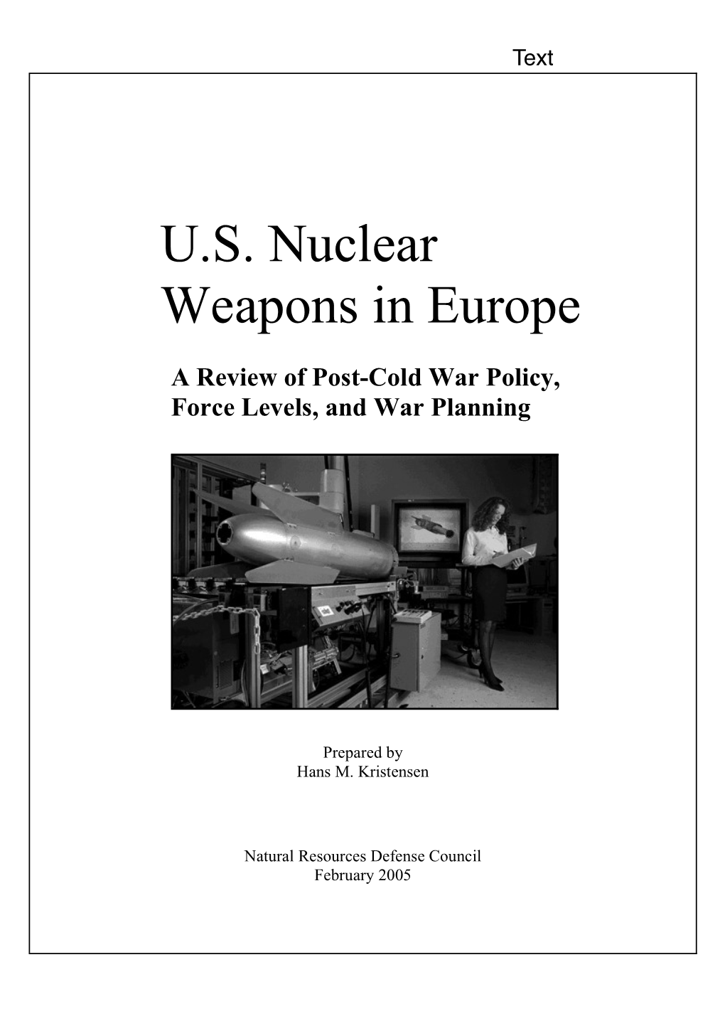 U.S. Nuclear Weapons in Europe