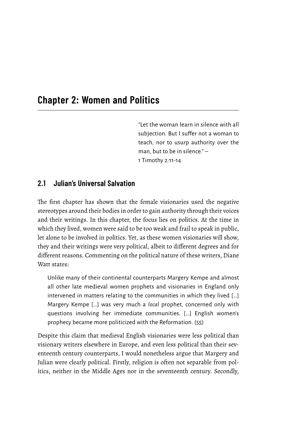 Chapter 2: Women and Politics