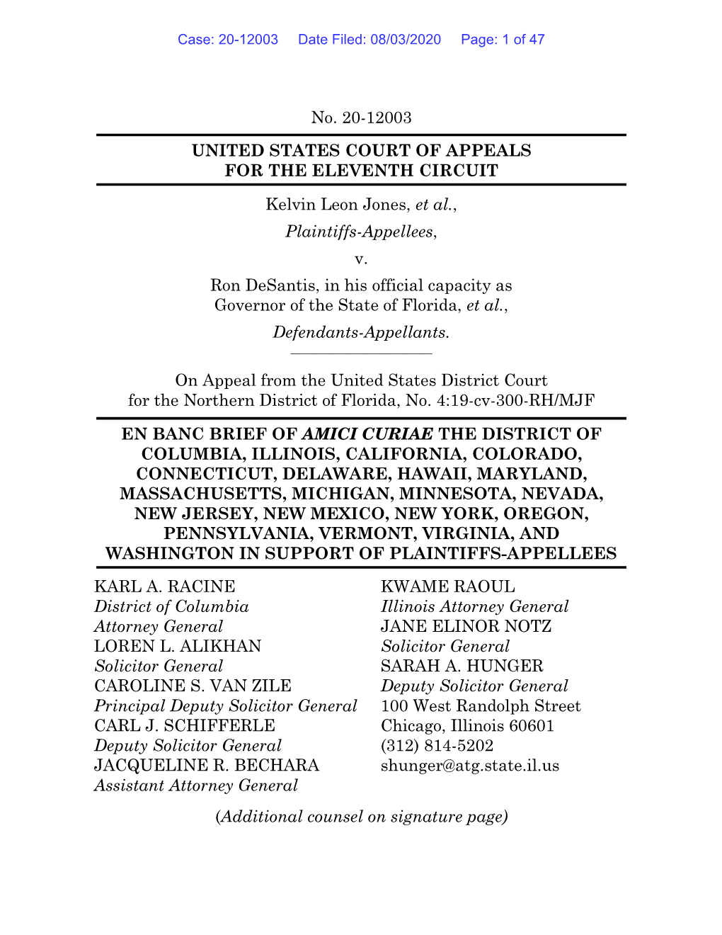 Jones V. Desantis Amicus Brief Final Draft