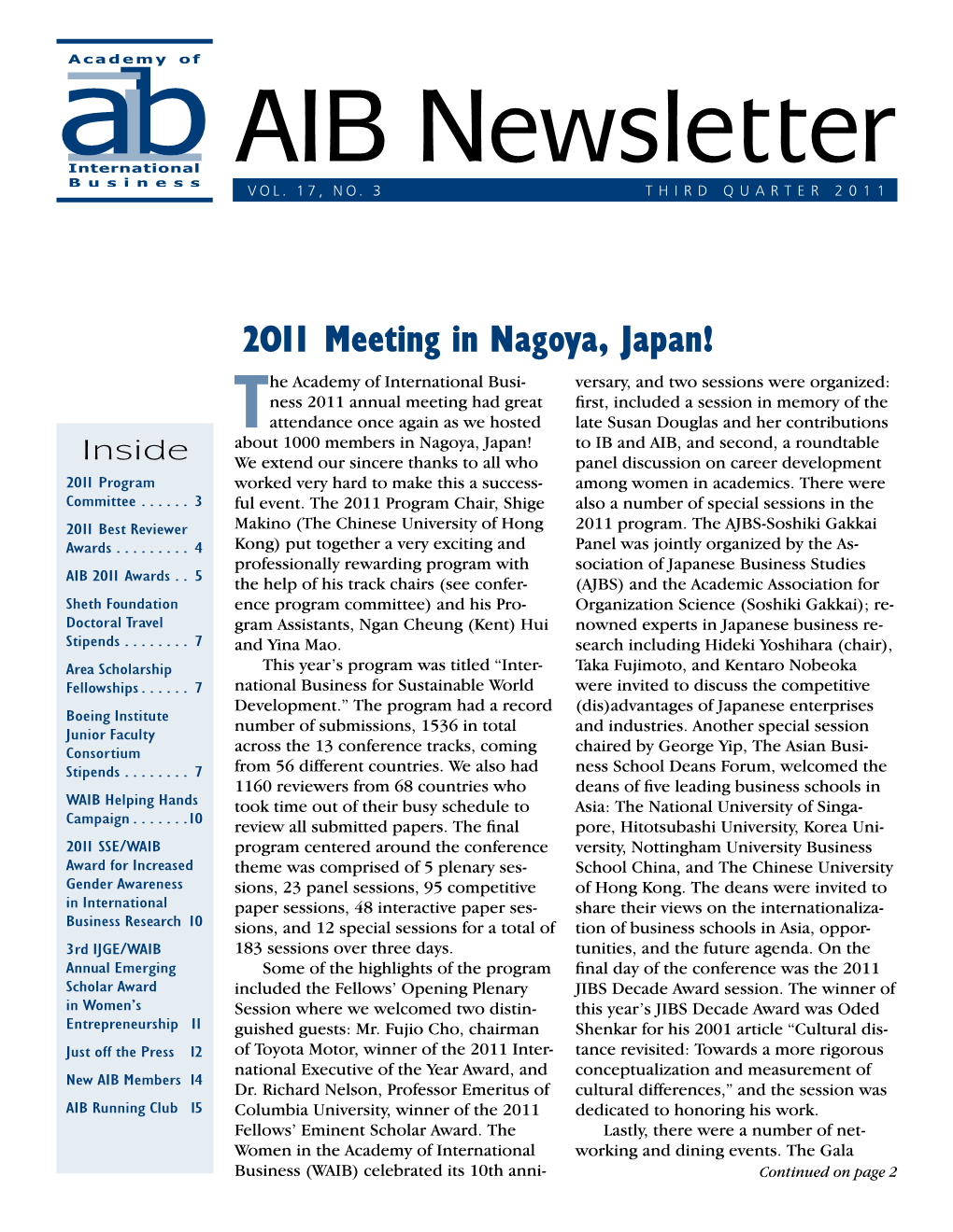 AIB Newsletter Vol