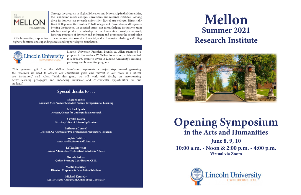 Mellon Serving Institutions