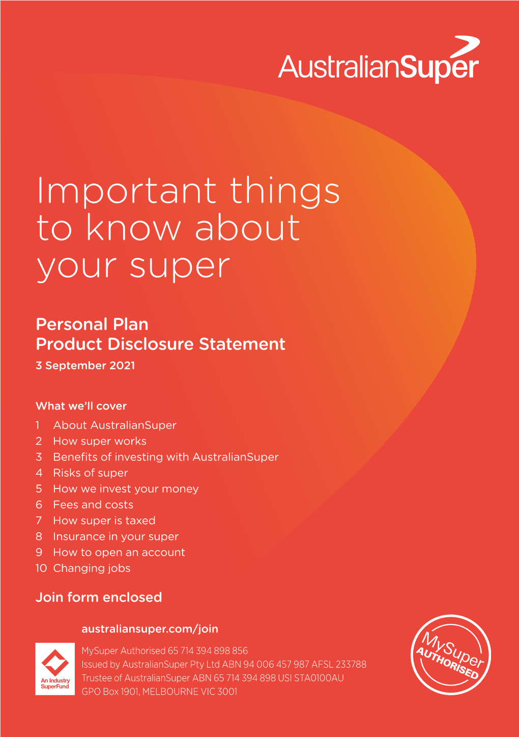 Personal Plan Product Disclosure Statement 3 September 2021