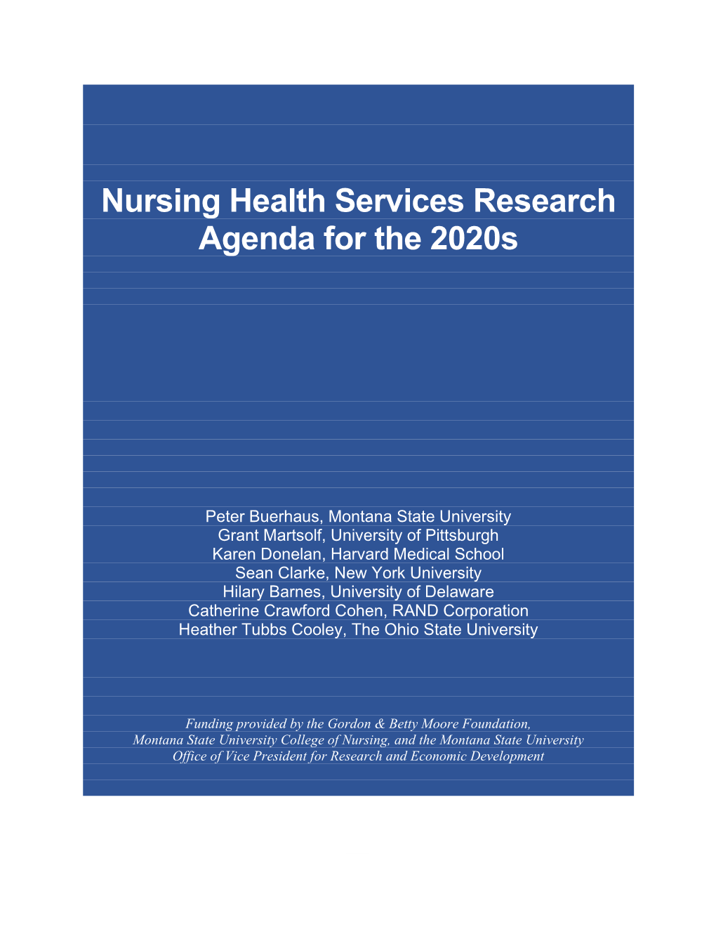 Nursing Health Services Research Agenda for the 2020S