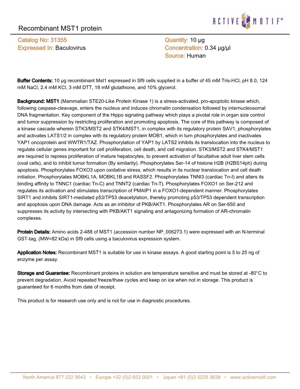 Active Motif Data Sheet