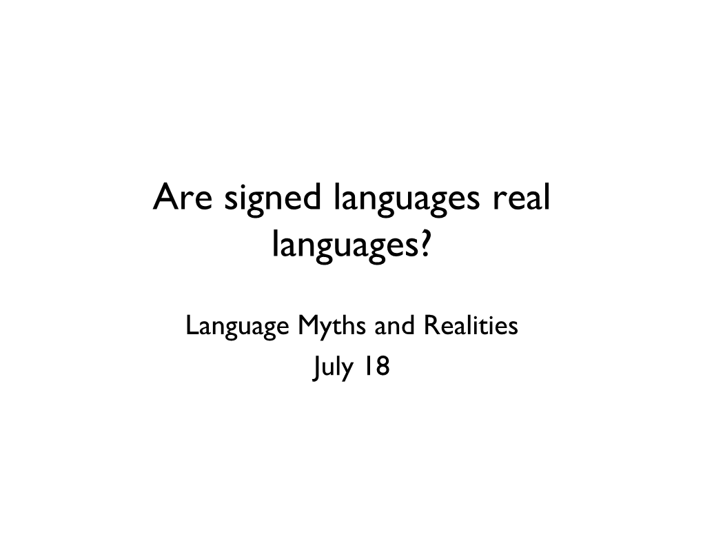 Signed 'Languages'?