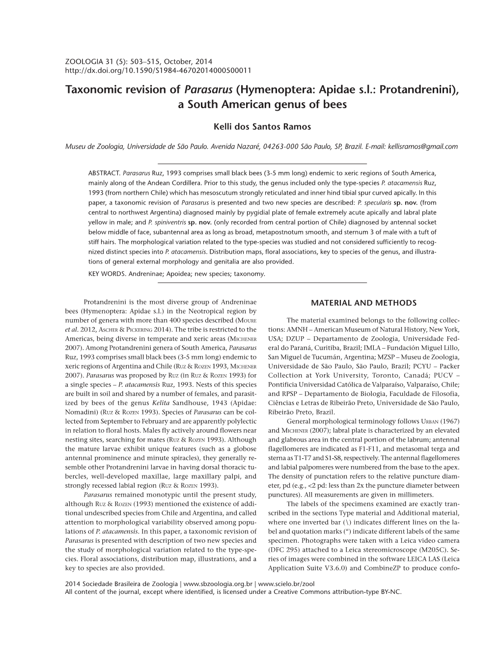 Hymenoptera: Apidae Sl: Protandrenini