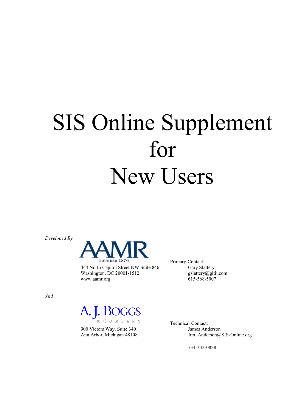 SIS Online Users Guide