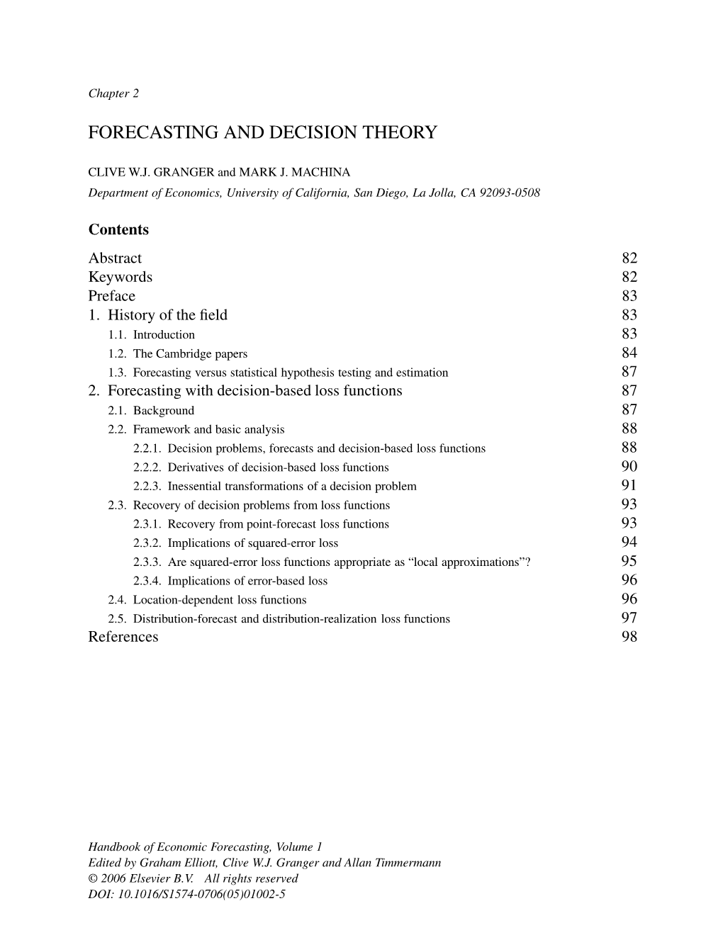 Forecasting and Decision Theory