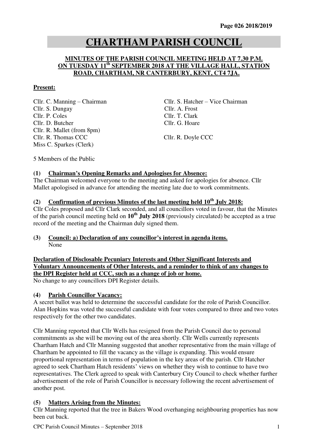 Chartham Parish Council