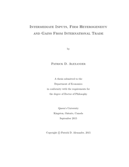 Intermediate Inputs, Firm Heterogeneity and Gains from International Trade