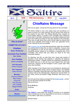 Chieftains Message