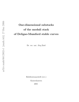 One-Dimensional Substacks of the Moduli Stack of Deligne-Mumford Stable Curves