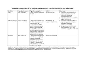 Overview of Algorithms to Be Used for Detecting COPD, COPD Exacerbations and Pneumonia