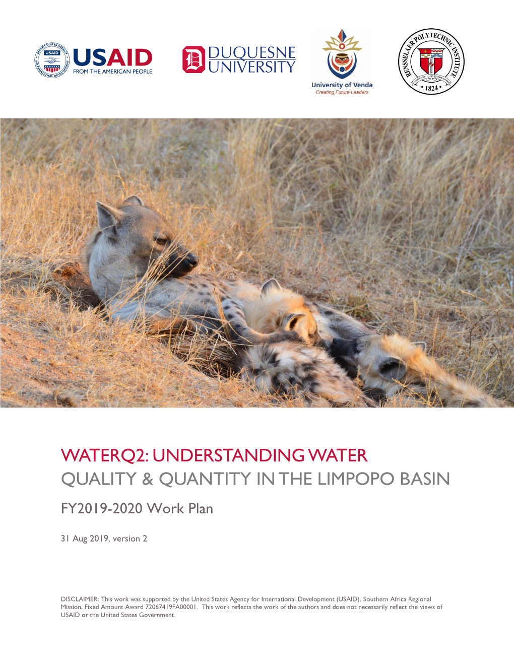 Waterq2: Understanding Water Quality and Quantity in the Limpopo Basin