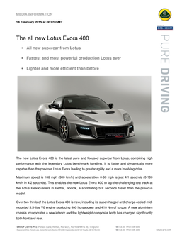 The All New Lotus Evora 400