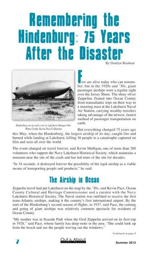 F Remembering the Hindenburg: 75 Years After the Disaster