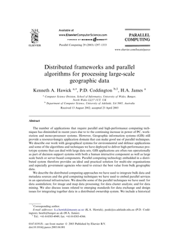 Distributed Frameworks and Parallel Algorithms for Processing Large-Scale Geographic Data