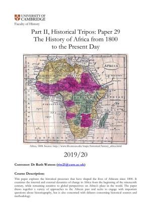 Paper 25: the History of Africa from C