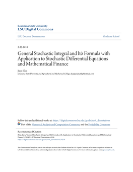 General Stochastic Integral and Itô Formula with Application To