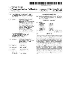(12) Patent Application Publication (10) Pub. No.: US 2009/0264342 A1 Cottarel Et Al