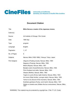 Cinefiles Document #31491