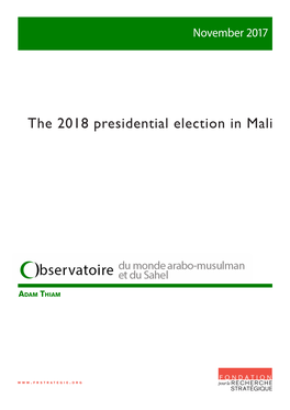 The 2018 Presidential Election in Mali