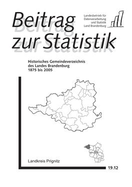 Landkreis Prignitz Historisches Gemeindeverzeichnis Des Landes Brandenburg 1875 Bis 2005