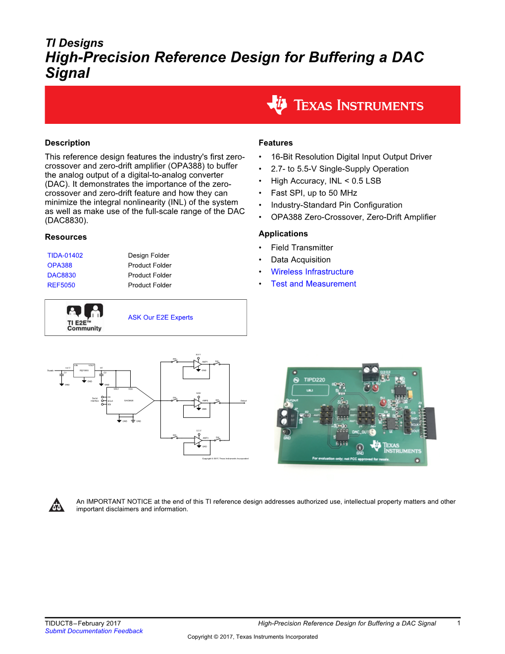 High-Precision Reference Design for Buffering a DAC Signal