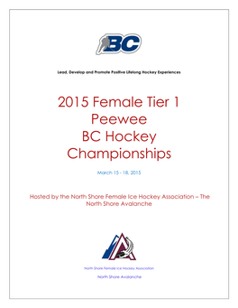 2015 Female Tier 1 Peewee BC Hockey Championships