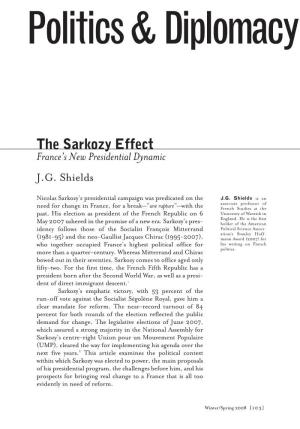 The Sarkozy Effect France’S New Presidential Dynamic J.G