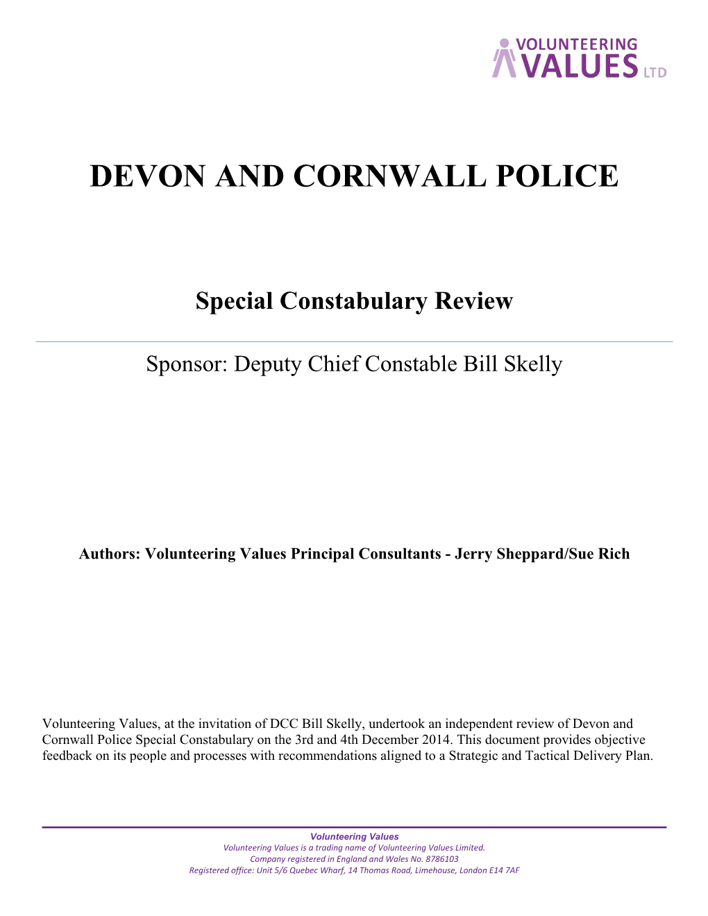 Special Constabulary Review