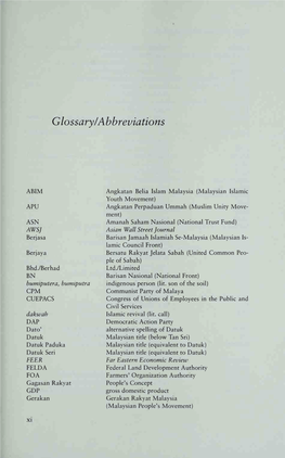 Glossary/Abbreviations