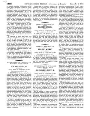 CONGRESSIONAL RECORD— Extensions of Remarks E1708 HON