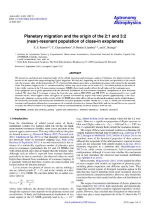 Planetary Migration and the Origin of the 2:1 and 3:2 (Near)-Resonant Population of Close-In Exoplanets X