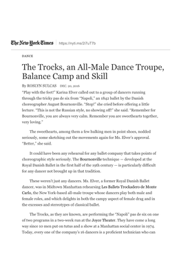 The Trocks, an All-Male Dance Troupe, Balance Camp and Skill
